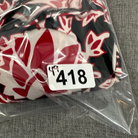 Harold's A-line Floral Dress Small Long Sleeve V-Neck Red Black Stretch - Picture 14 of 14